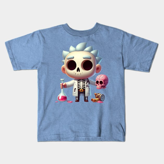 Crazy Scientist Kids T-Shirt by Dmytro